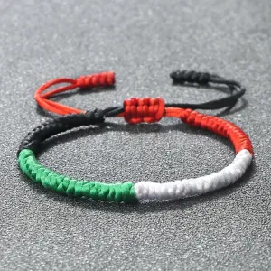 Palestine Flag Color Braided Rope Bracelet Middle Eastern Countries Mixed Colors Adjustable Bracelet Patriotic Jewelry Women Men