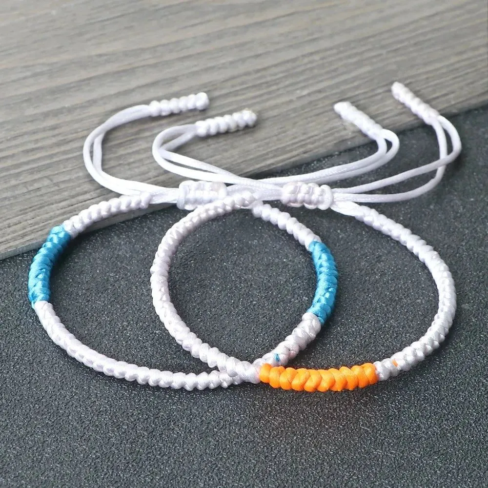 Palestine Flag Color Braided Rope Bracelet Middle Eastern Countries Mixed Colors Adjustable Bracelet Patriotic Jewelry Women Men