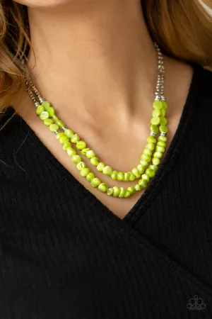 Paparazzi Staycation Status Jewels - Green Necklace