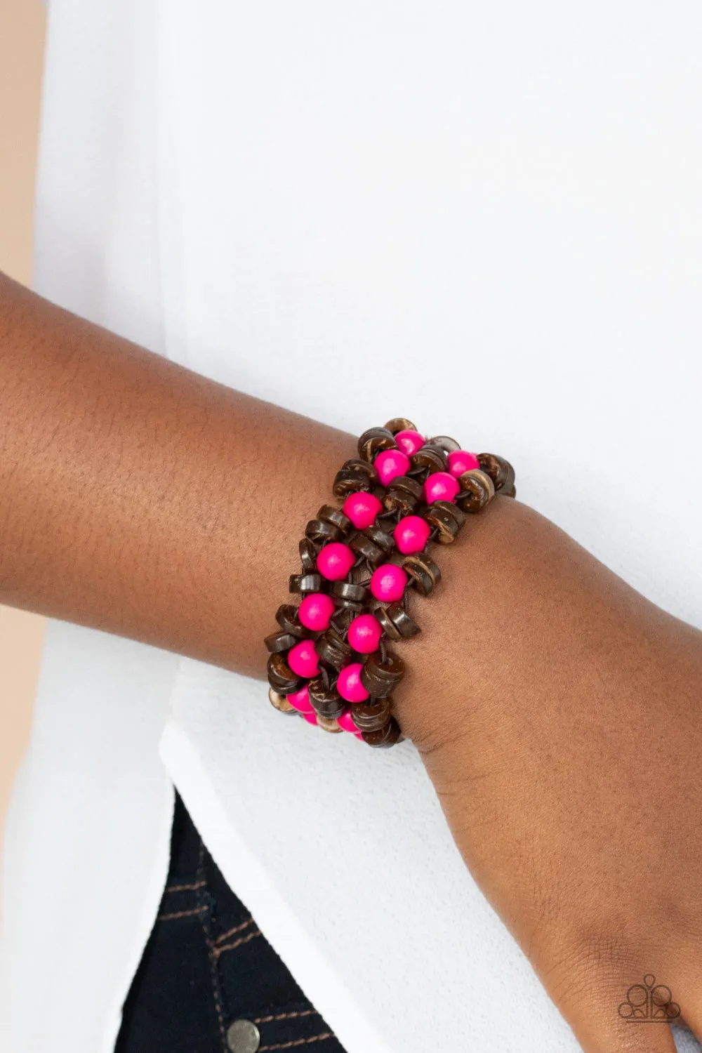 Paparazzi Tahiti Tourist - Pink Bracelet