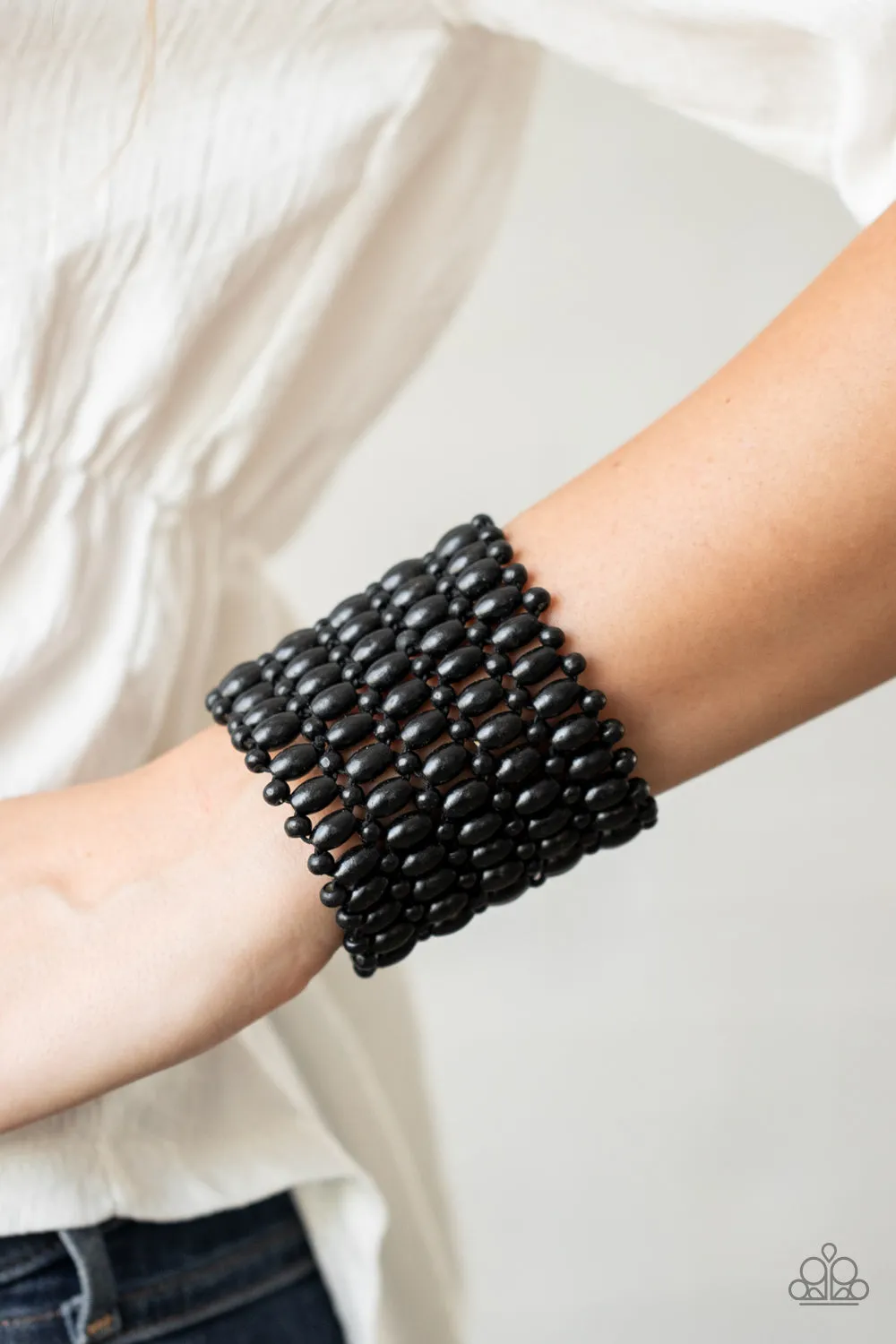 Paparazzi Way Down In Kokomo - Black Wooden Beads Bracelet