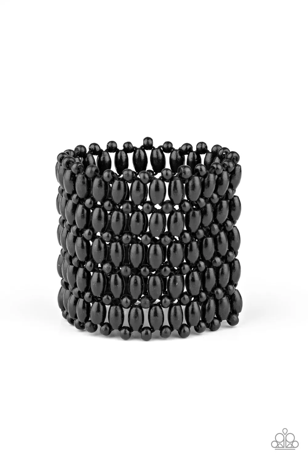 Paparazzi Way Down In Kokomo - Black Wooden Beads Bracelet