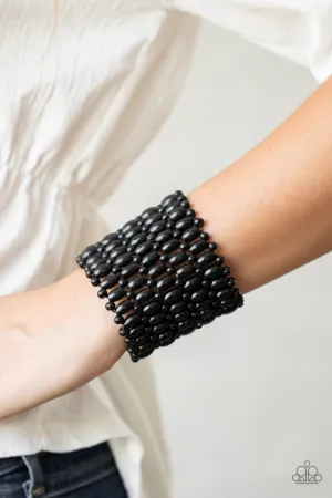 Paparazzi Way Down In Kokomo - Black Wooden Beads Bracelet