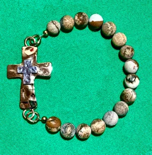 Picture Jasper Cross Bracelet   #20012