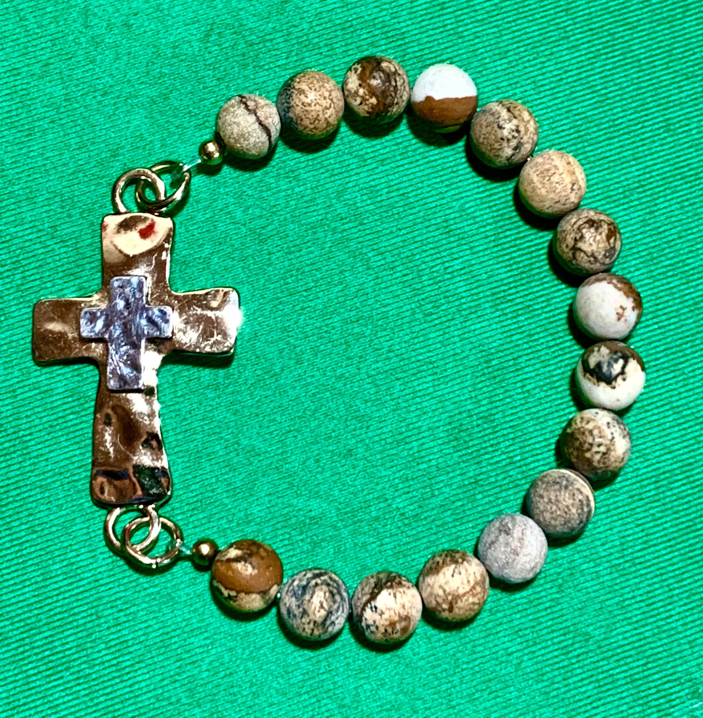 Picture Jasper Cross Bracelet   #20012