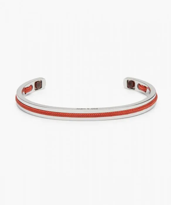 Pig & Hen 'Navarach' Cuff in Coral Red & Silver