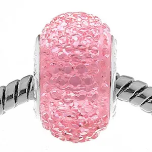 Pink Glitter Charm fits European Snake Chain Charm Bracelets