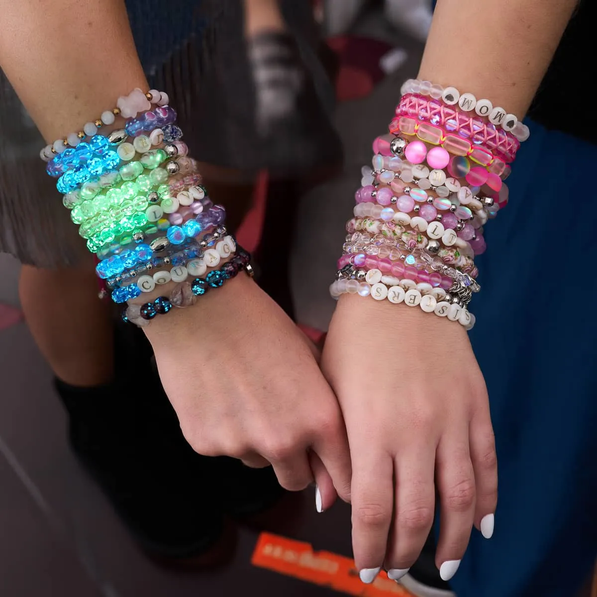 Pink | Silver | Mermaid Glass Statement Bracelet