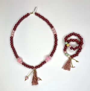 Pink Stick Necklace and Bracelets