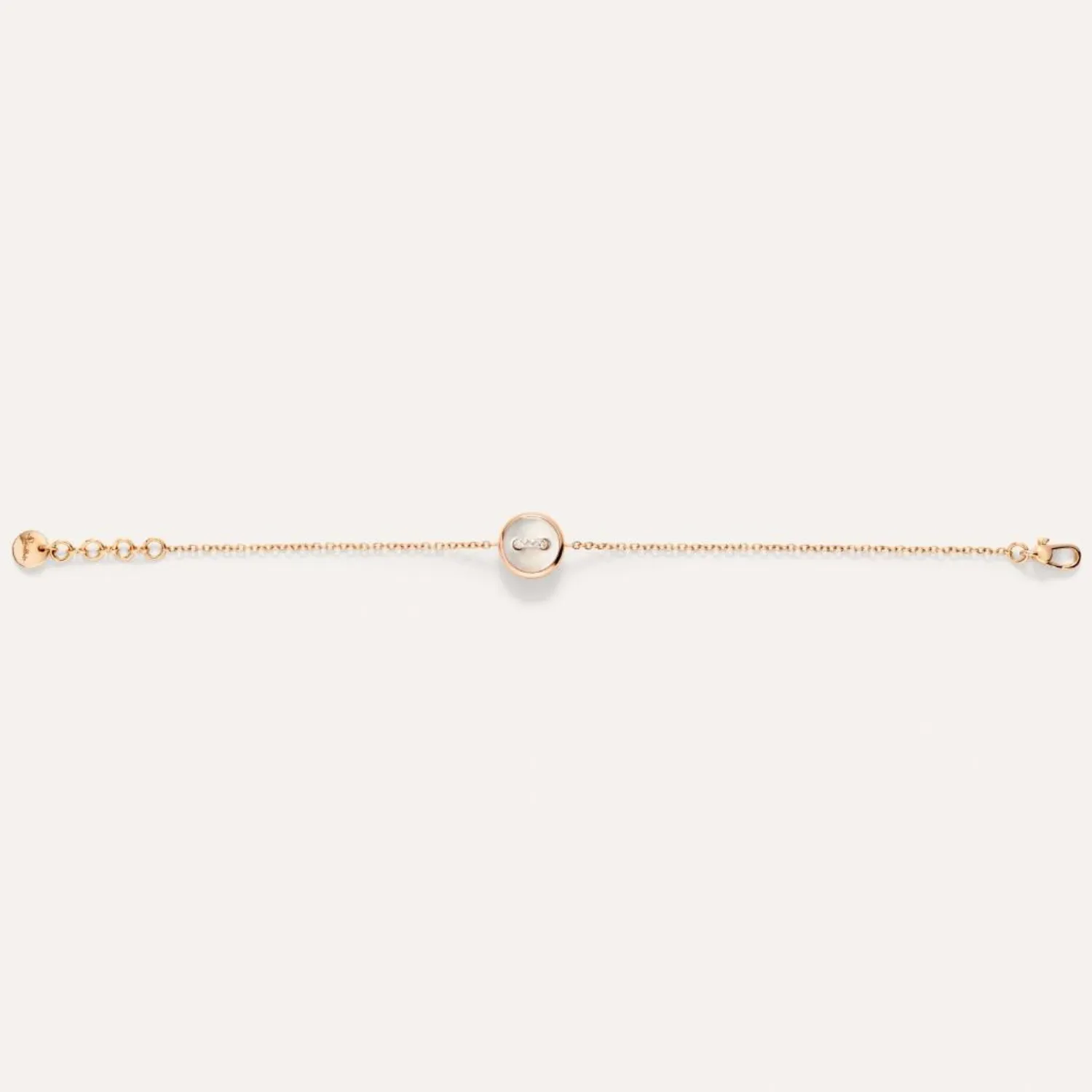 Pom Pom Dot 18K Rose Gold Diamond Pavé & Mother of Pearl Two-Sided Button Bracelet