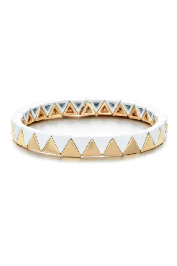 PYRAMID BRACELET | WHITE/GOLD
