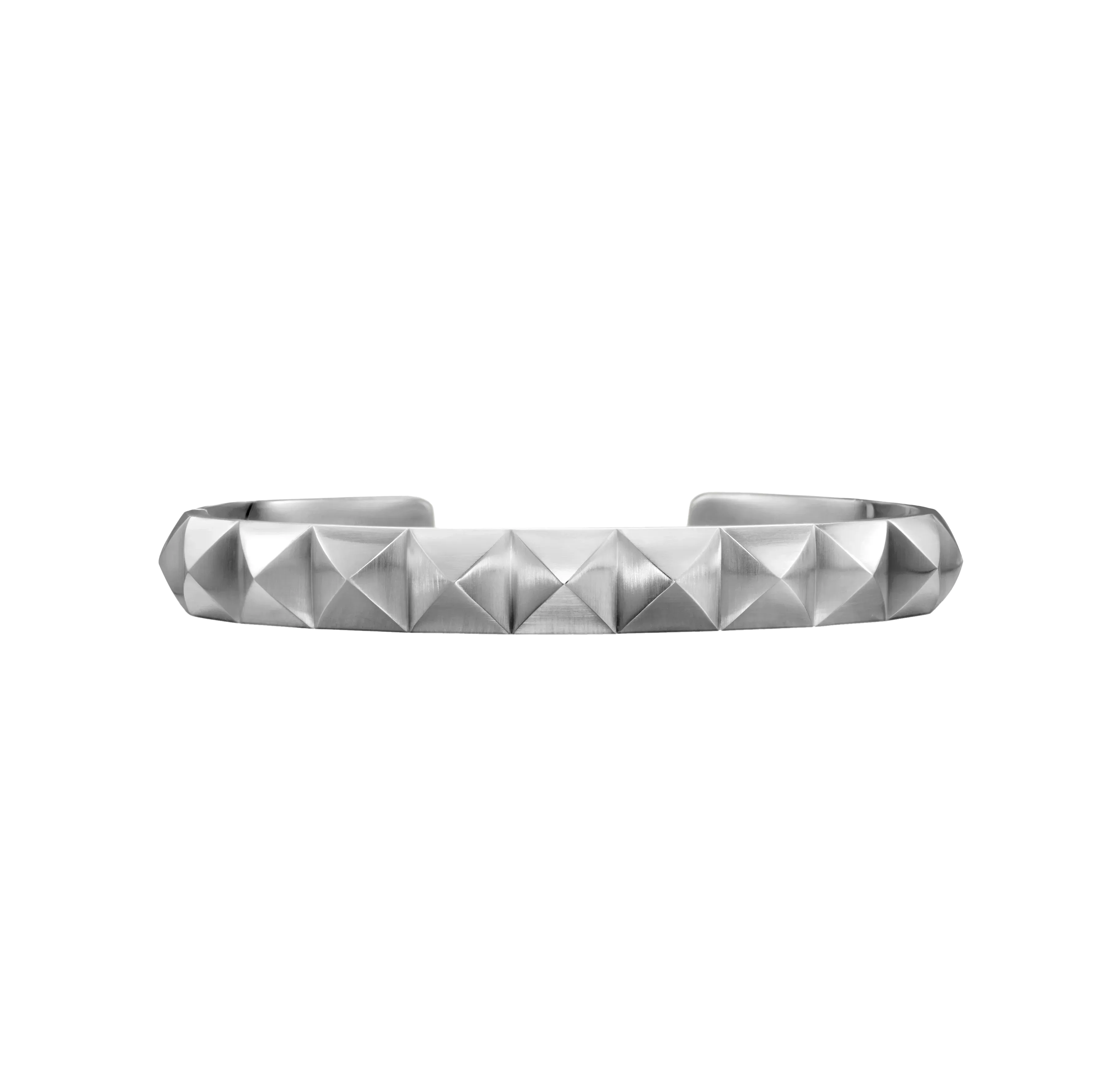 Pyramid Cuff Bracelet in Sterling Silver, 9.3mm, Size Large