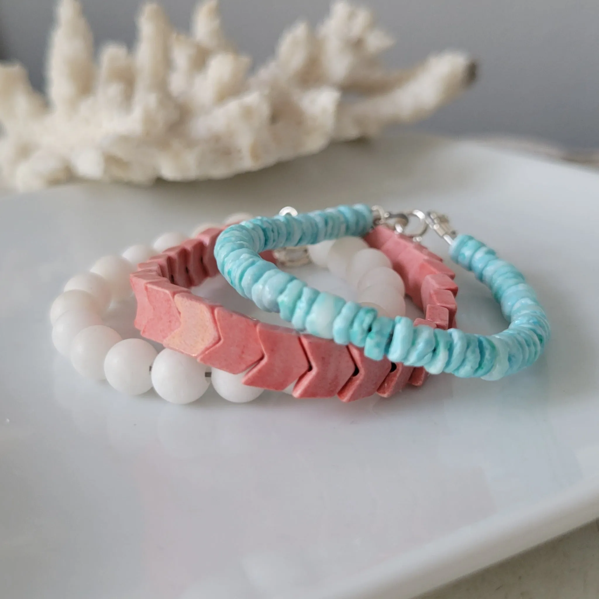 "This Way" Girls Beach Bracelet Set or Each