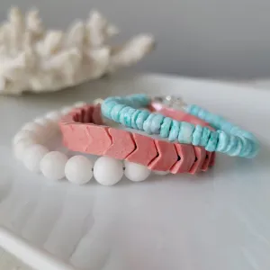 "This Way" Girls Beach Bracelet Set or Each