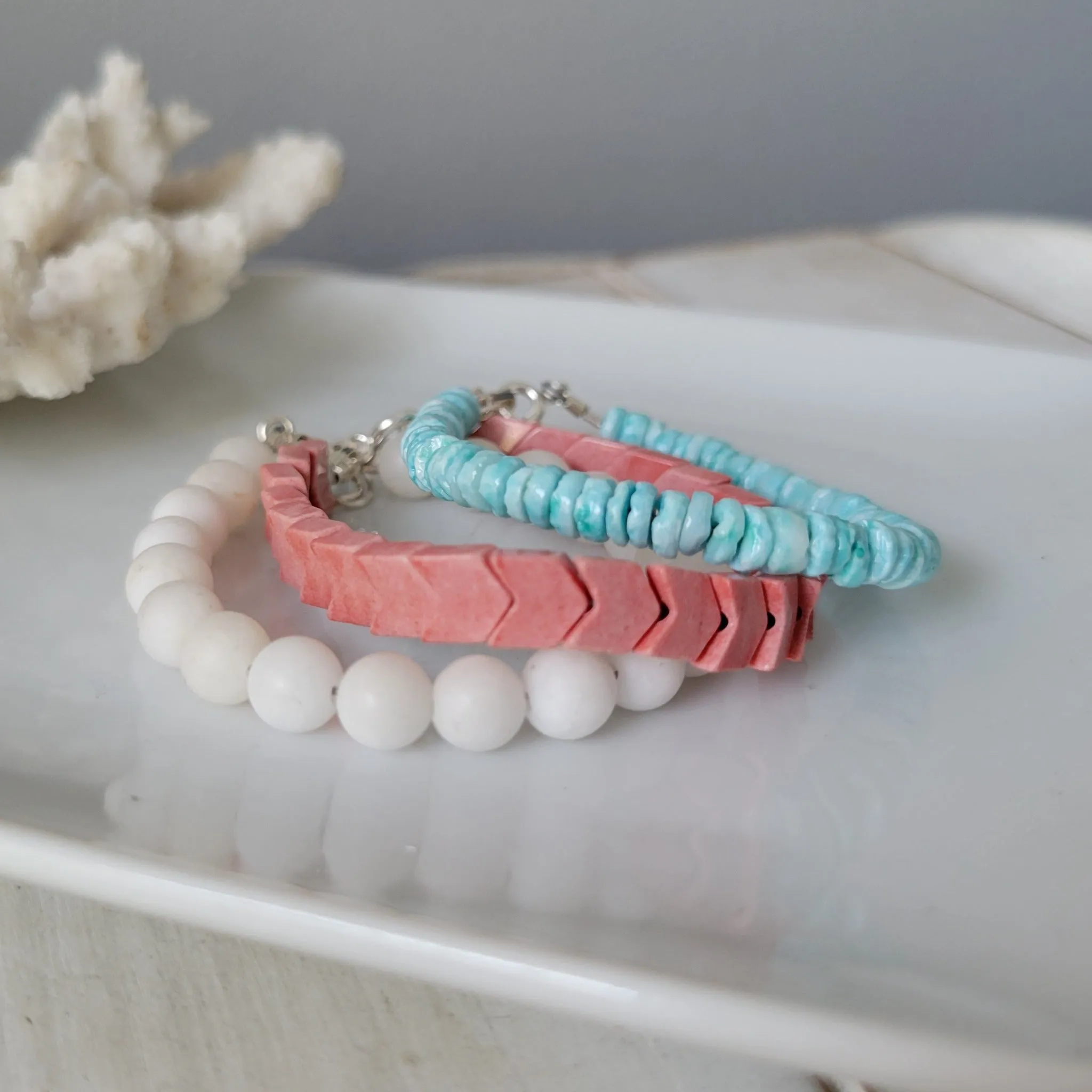 "This Way" Girls Beach Bracelet Set or Each