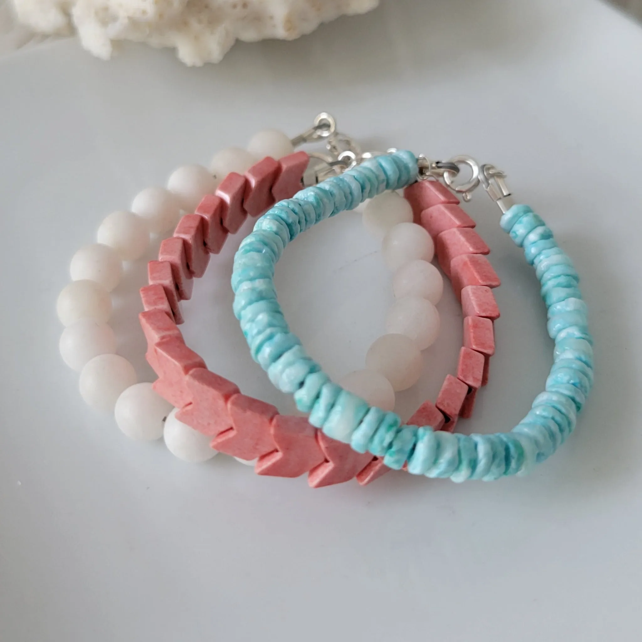 "This Way" Girls Beach Bracelet Set or Each