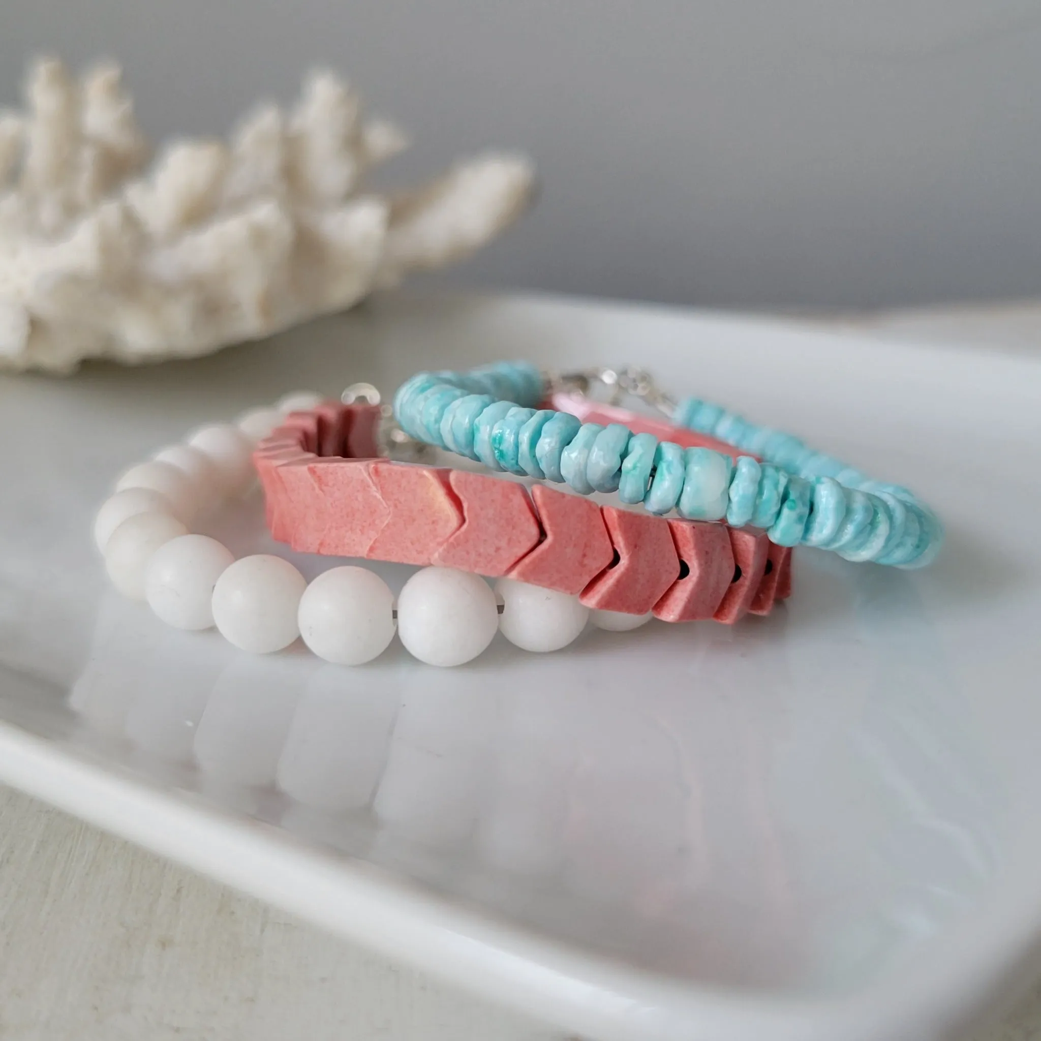 "This Way" Girls Beach Bracelet Set or Each