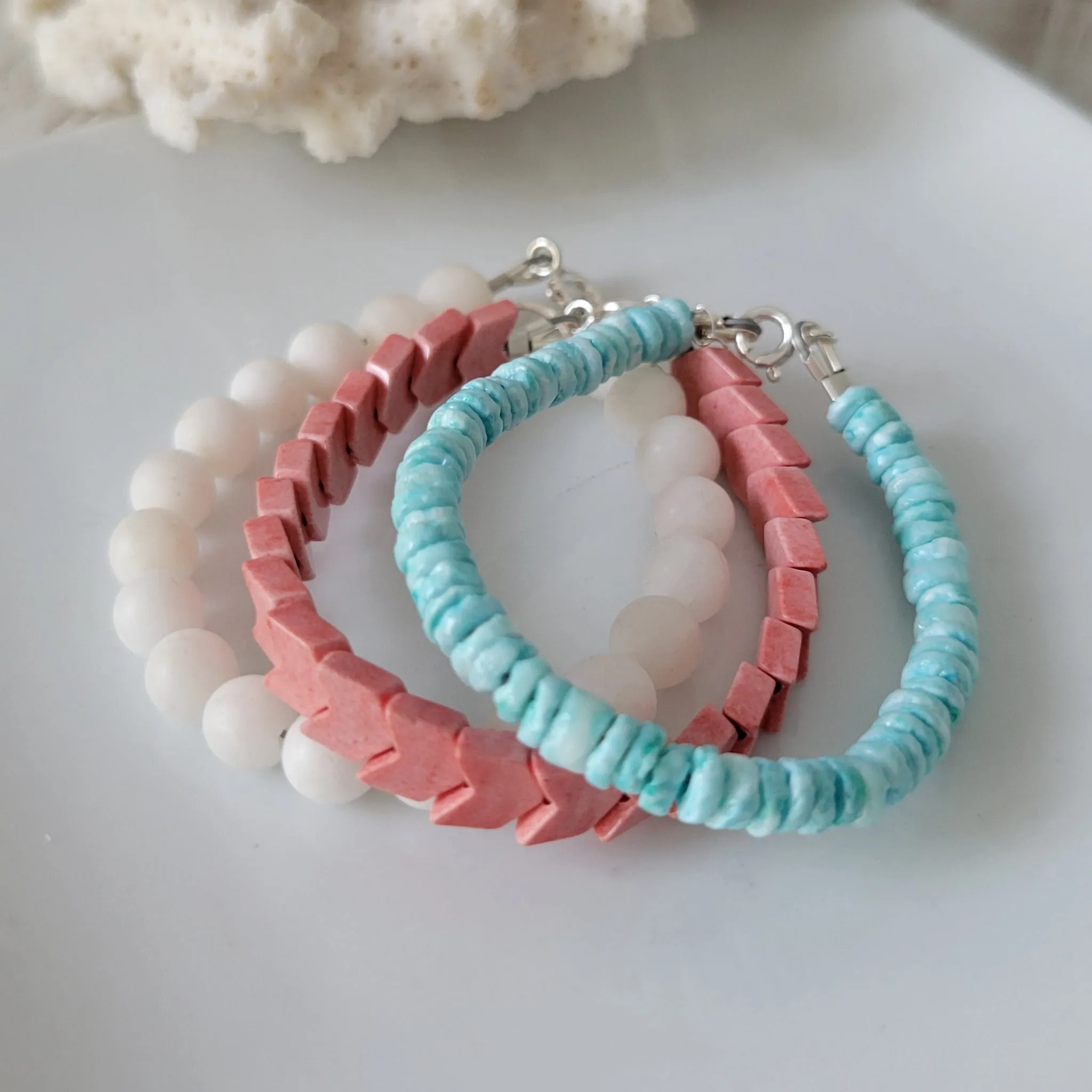 "This Way" Girls Beach Bracelet Set or Each