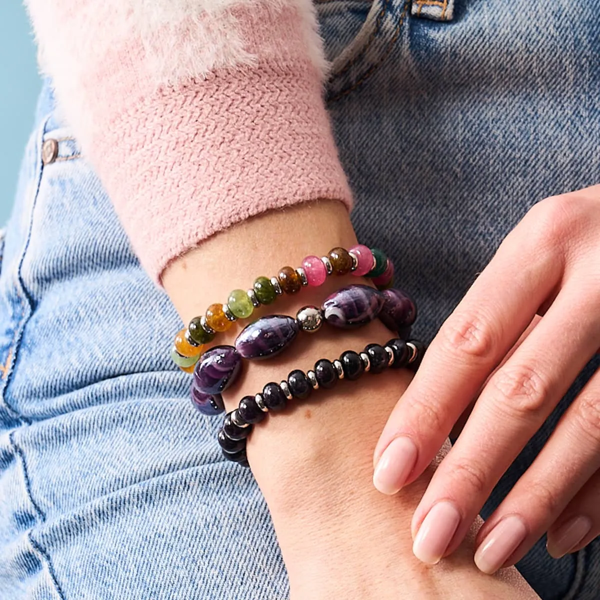 Rainbow Agate | Abacus Gemstone Bracelet