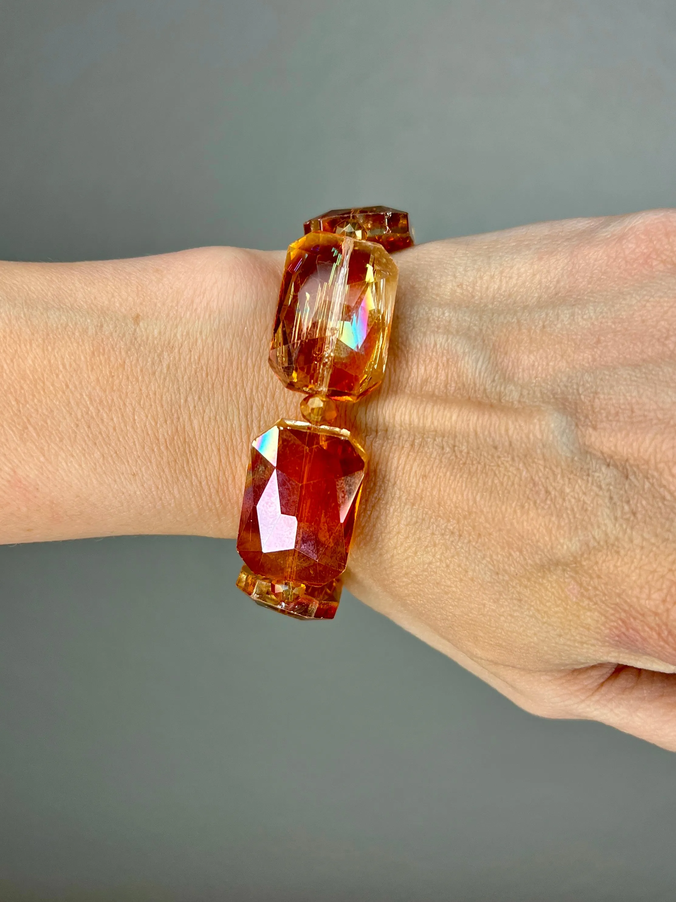 Rectangle Crystal Stretch Bracelet