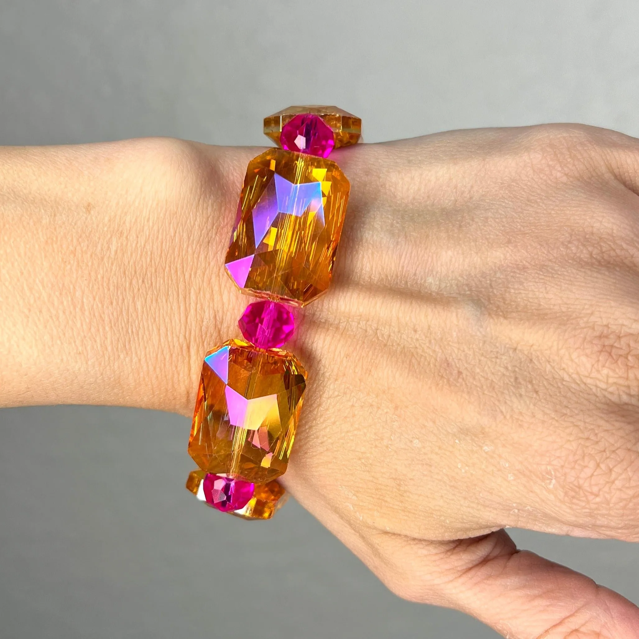 Rectangle Crystal Stretch Bracelet