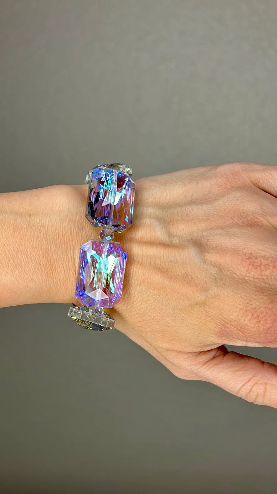 Rectangle Crystal Stretch Bracelet