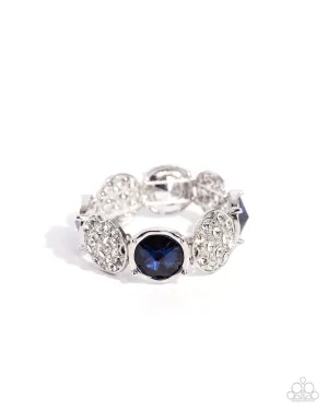 Refined Refresh - Blue - Stiletto Gem White Rhinestone Paparazzi Stretchy Bracelet