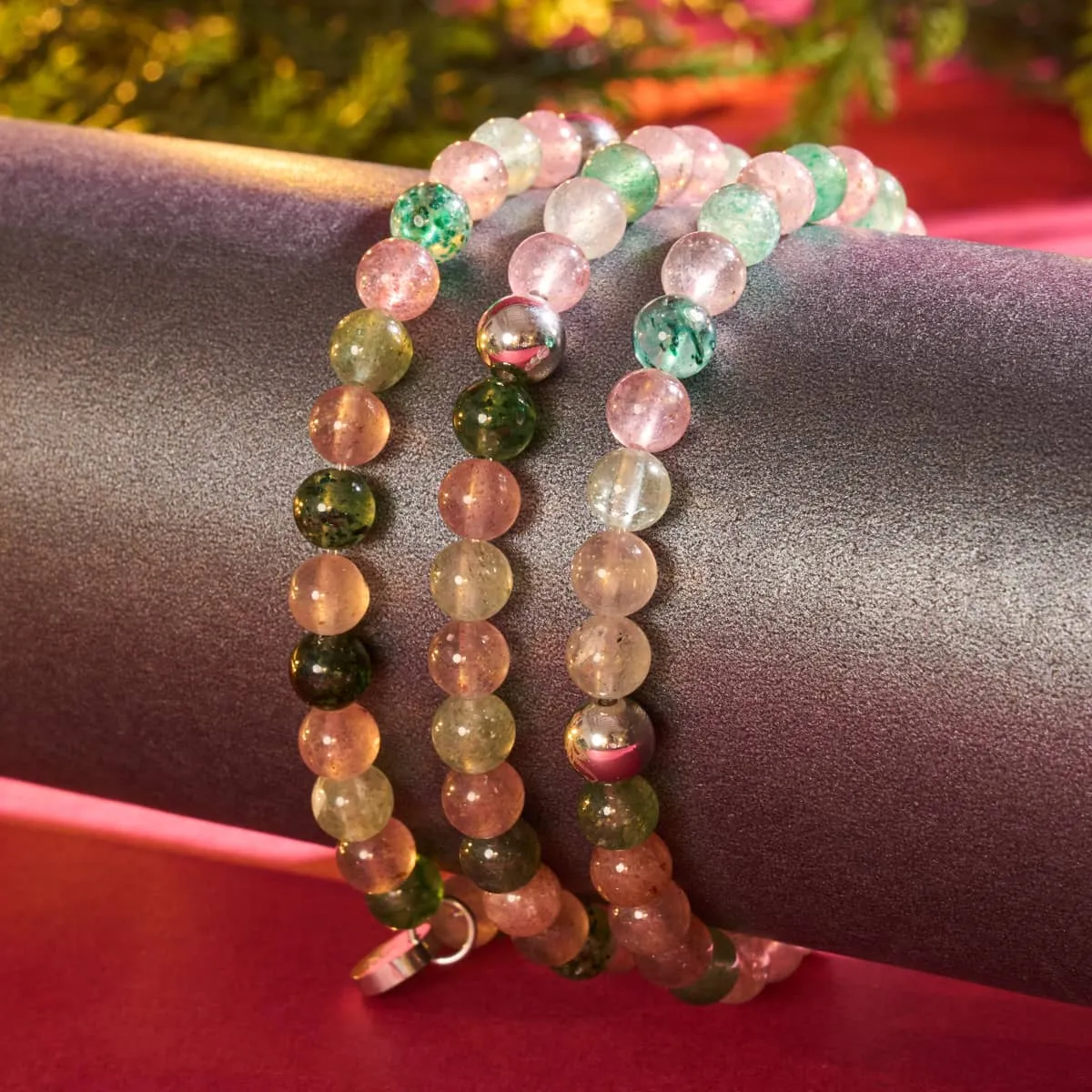 Reindeer Quartz | Silver | Healing Gemstone Bead Bracelet