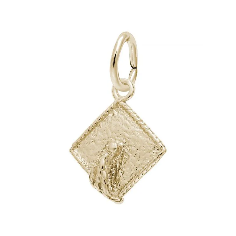 Rembrandt Charms Sterling Silver Rhodium or Gold Plated Graduation Cap Accent Pendant
