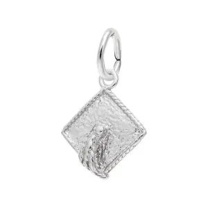 Rembrandt Charms Sterling Silver Rhodium or Gold Plated Graduation Cap Accent Pendant