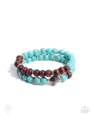 Restful Review - Blue Crackle Stone & Wooden Beads Stretchy Bracelets - December 2024 Simply Santa Fe