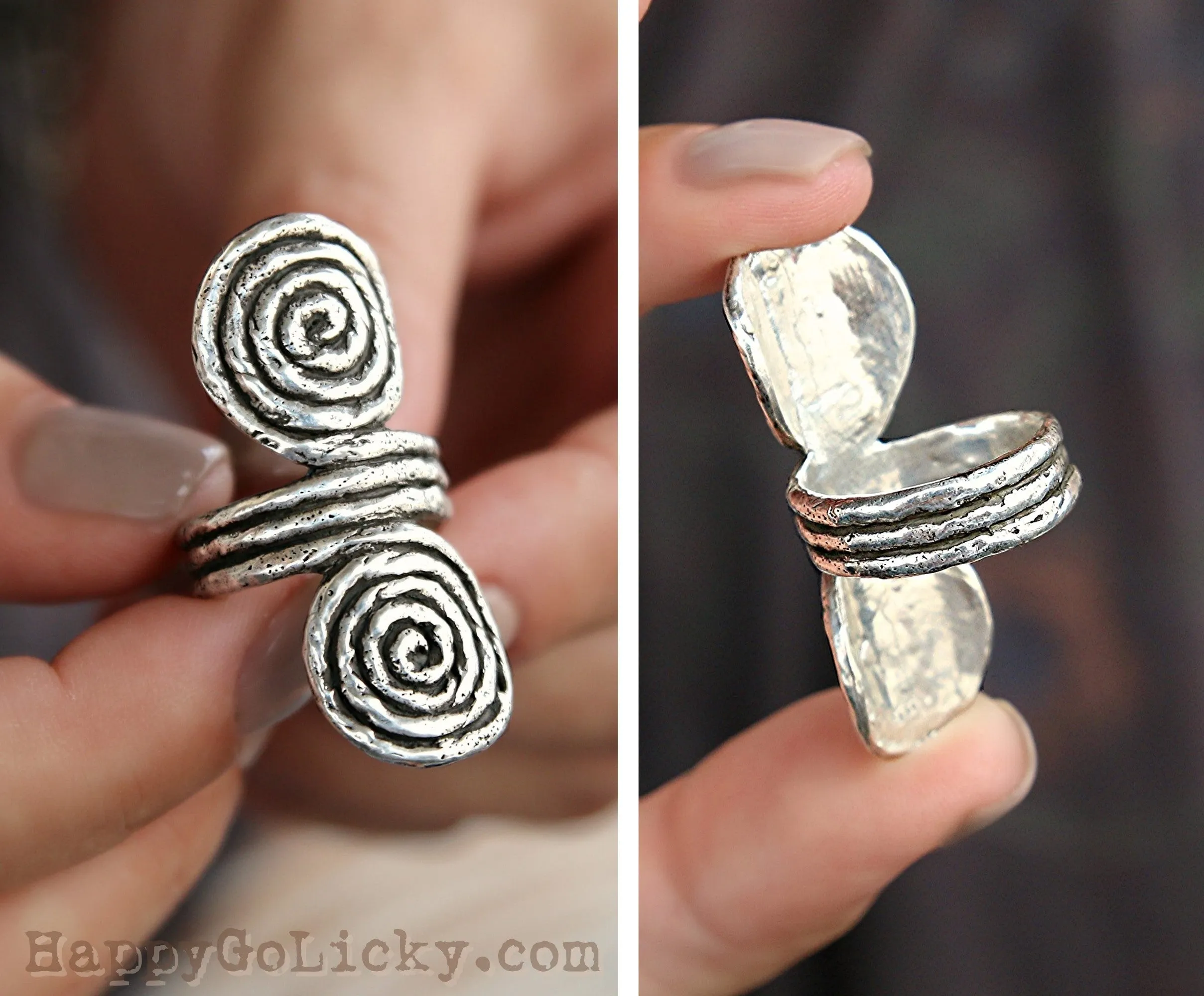 Rope Jewelry Sterling Silver Double Spiral Ring