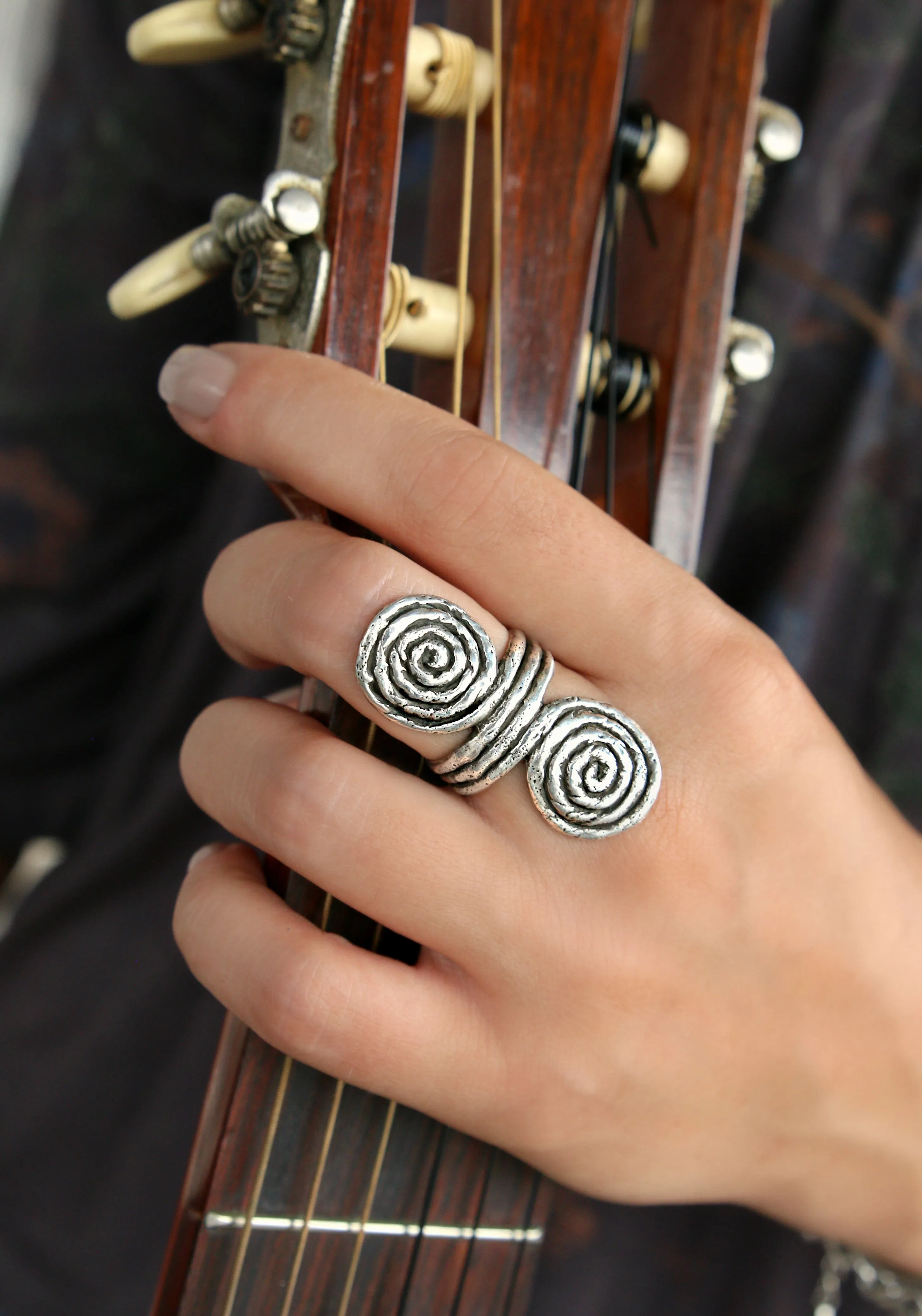Rope Jewelry Sterling Silver Double Spiral Ring