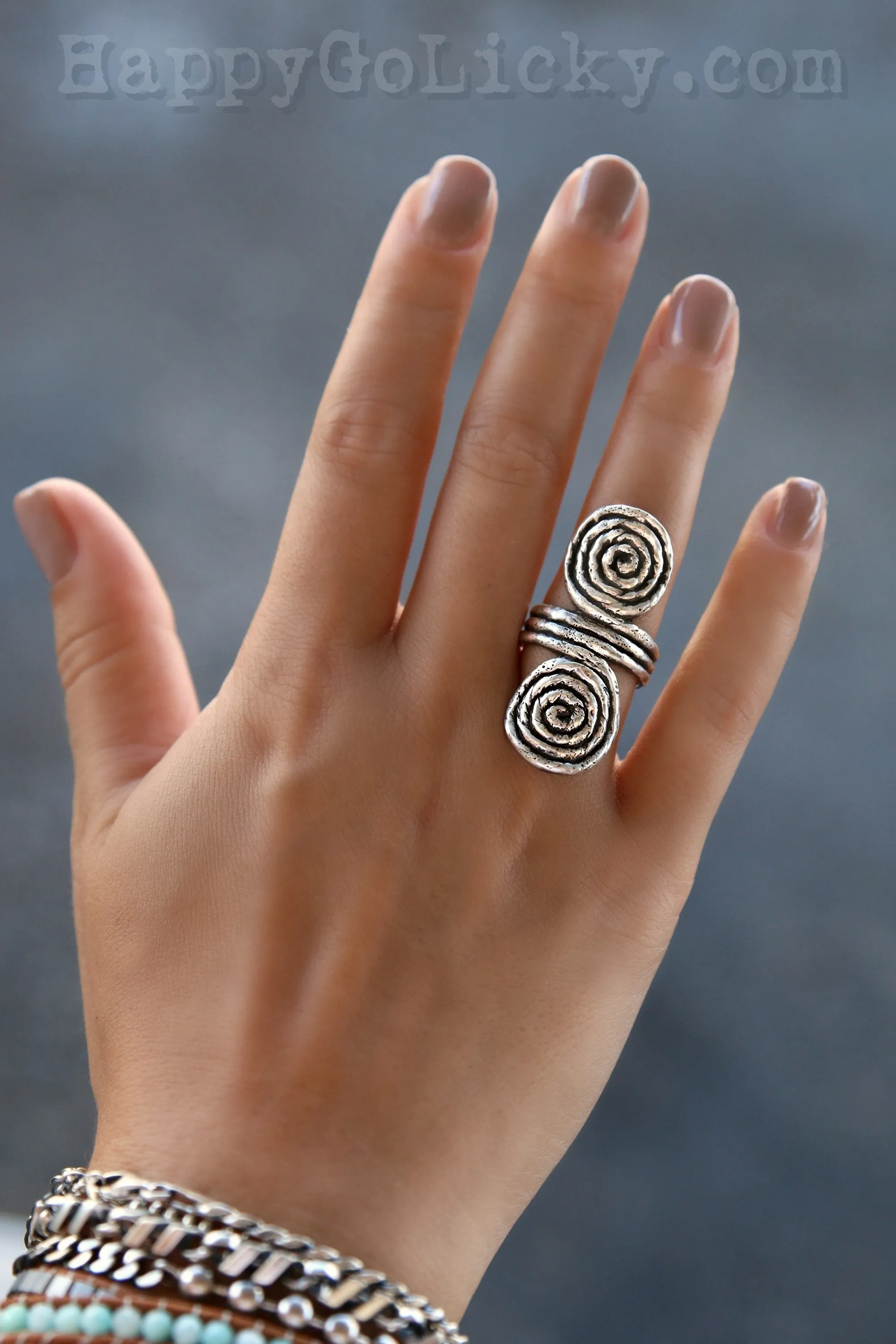 Rope Jewelry Sterling Silver Double Spiral Ring