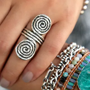 Rope Jewelry Sterling Silver Double Spiral Ring
