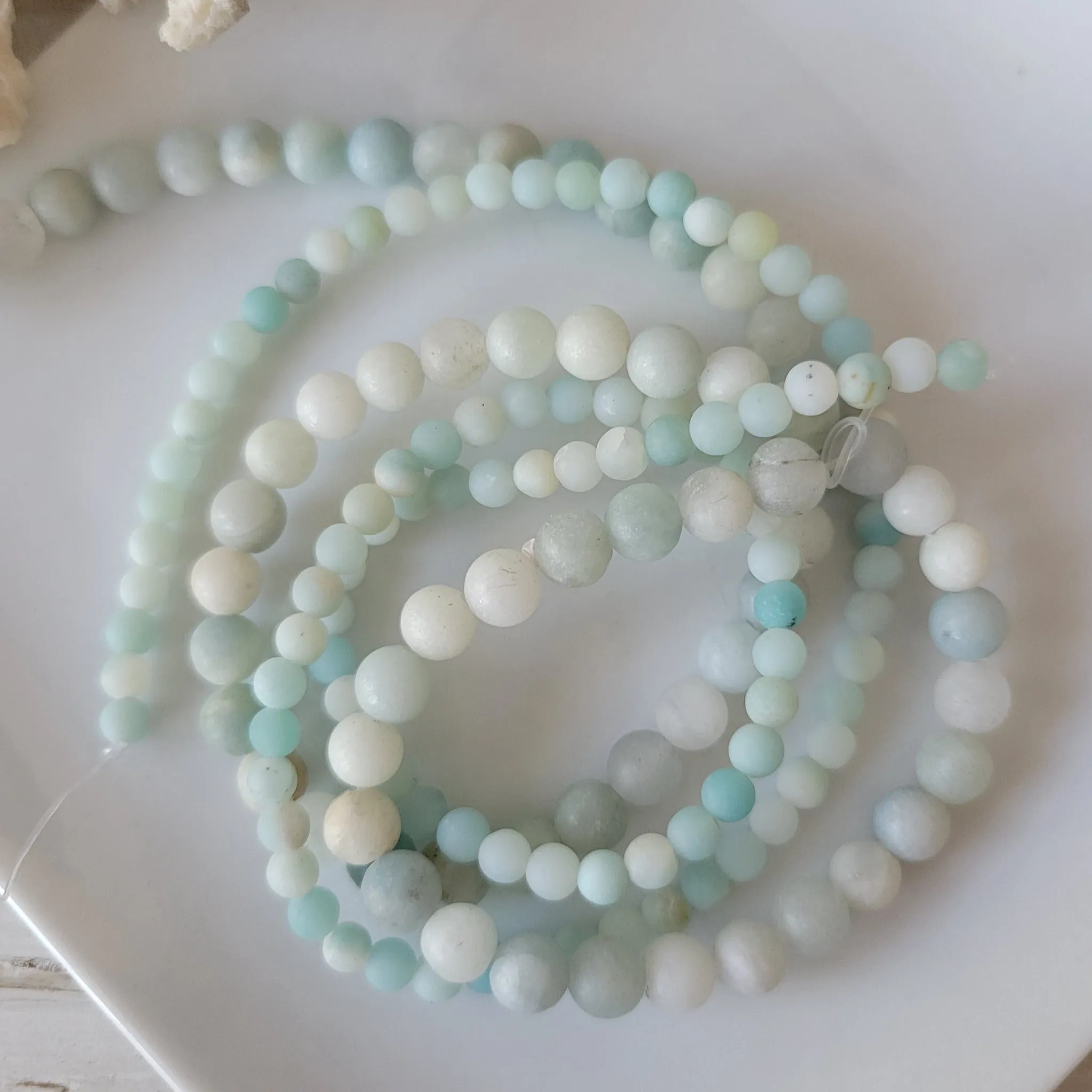 Rose Flower Natural Stone Bead Bracelet - 1 Bracelet - Multiple Color Choices
