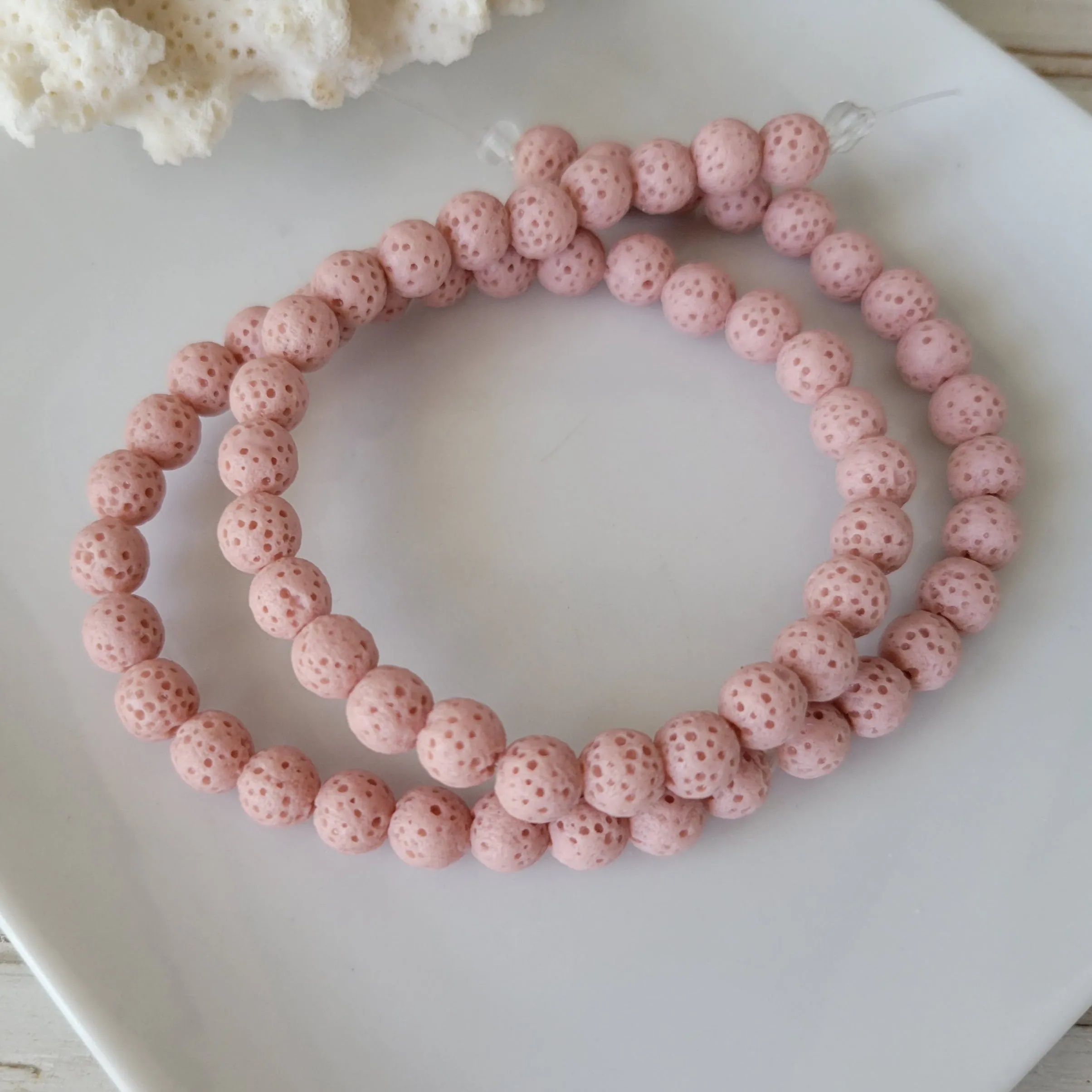 Rose Flower Natural Stone Bead Bracelet - 1 Bracelet - Multiple Color Choices