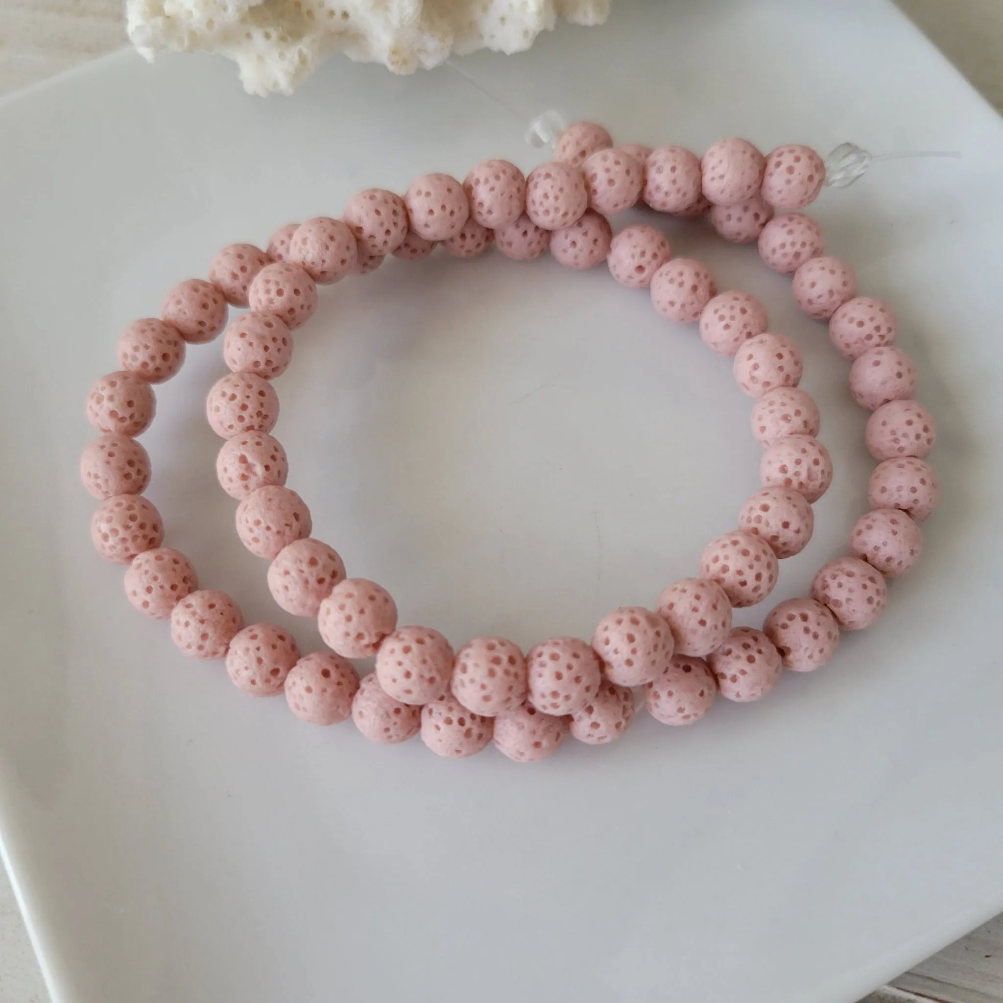 Rose Flower Natural Stone Bead Bracelet - 1 Bracelet - Multiple Color Choices
