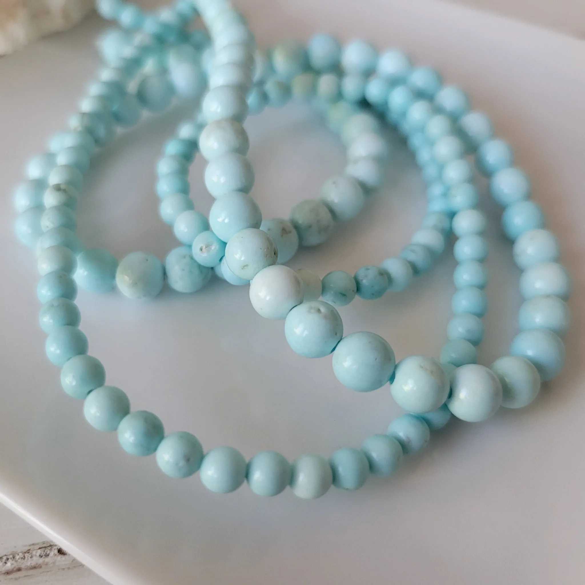 Rose Flower Natural Stone Bead Bracelet - 1 Bracelet - Multiple Color Choices