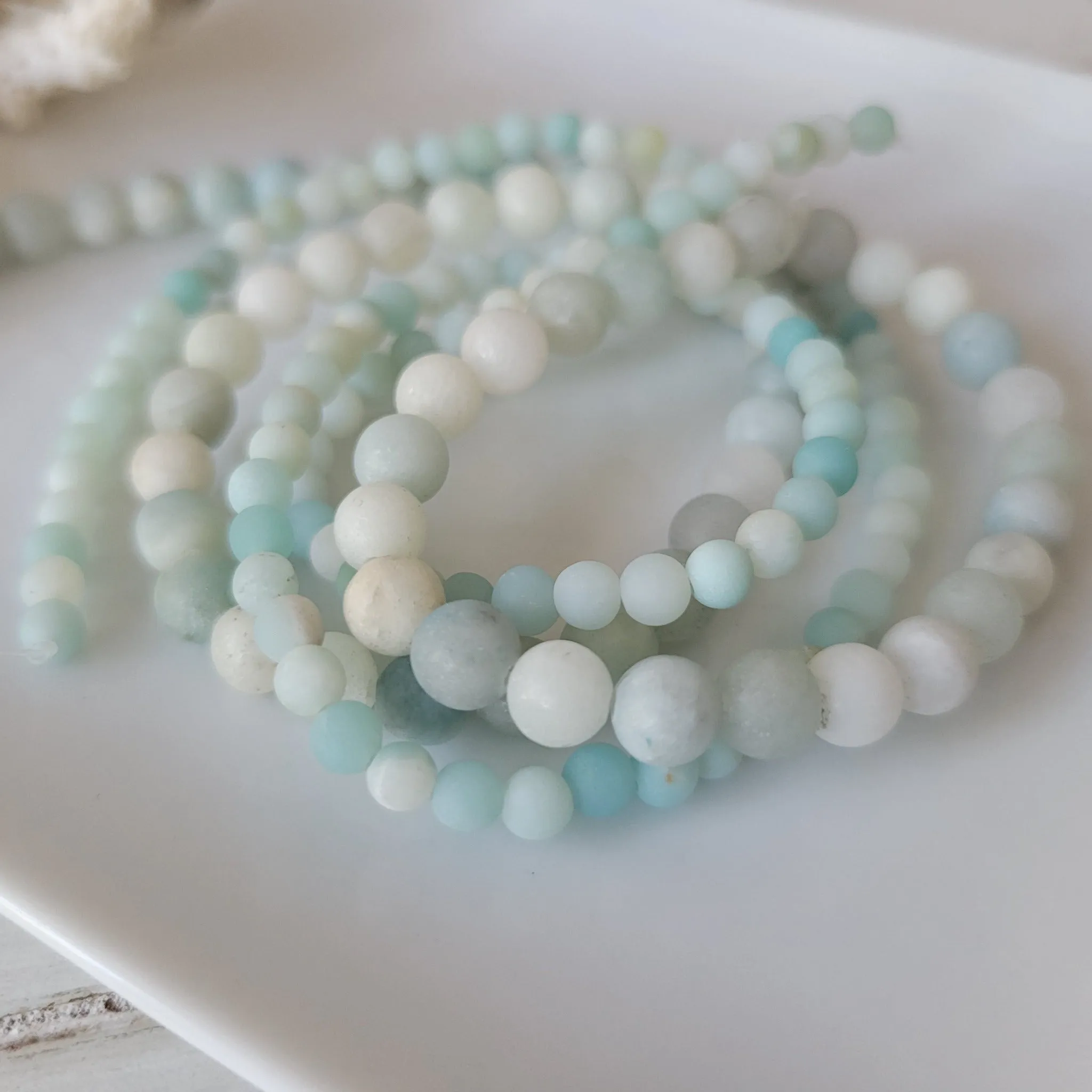 Rose Flower Natural Stone Bead Bracelet - 1 Bracelet - Multiple Color Choices