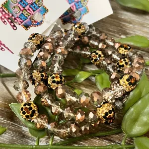 Rose Gold and Leopard Crystal Bracelet