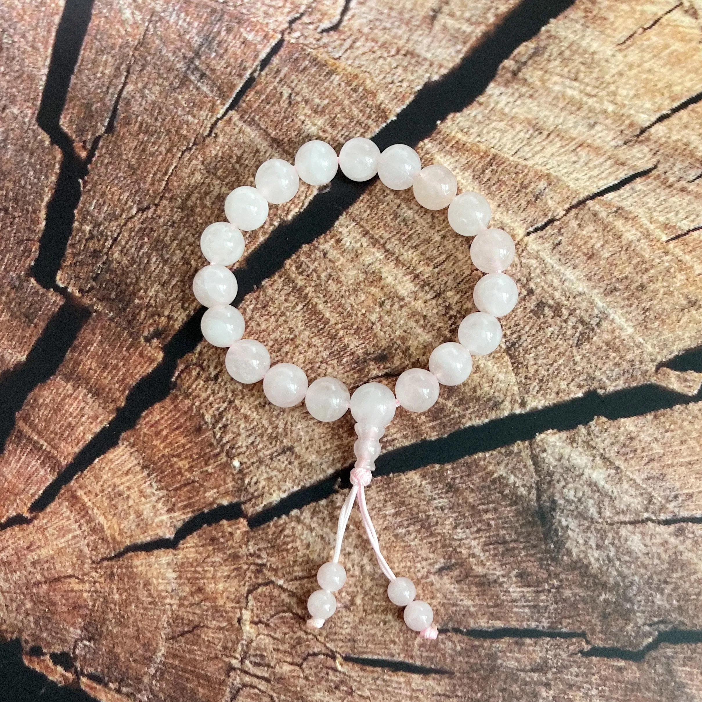 Rose Quartz Mala Bracelet "I Love."