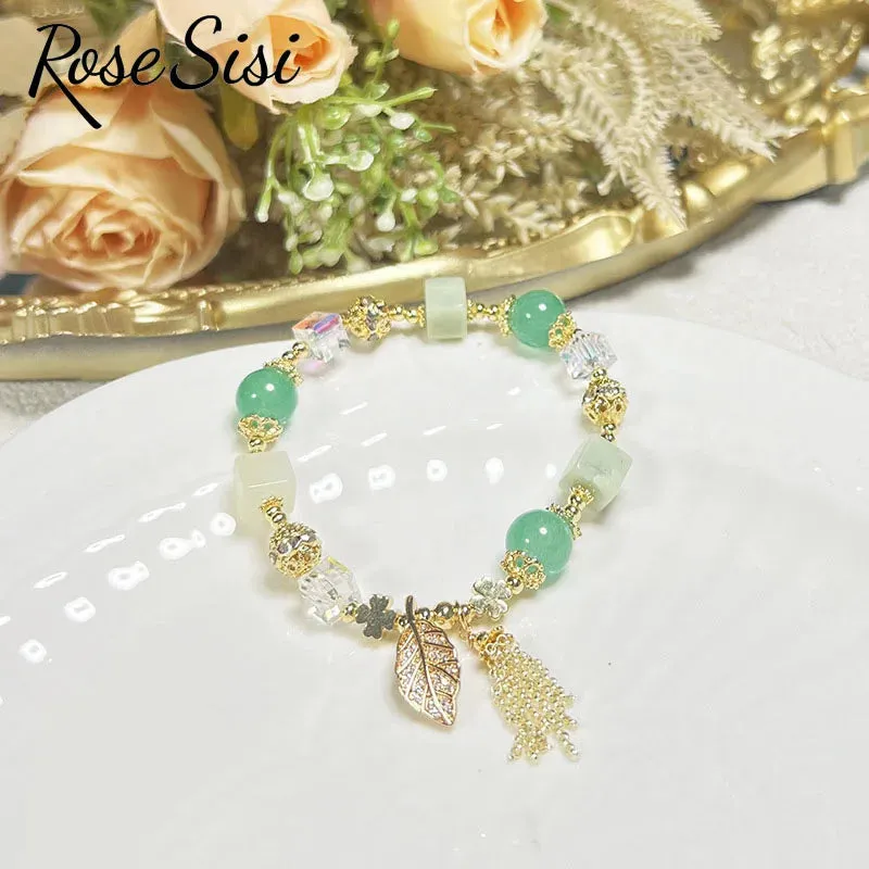 Rose sisi Korean spring and summer female love holiday wind Crystal bracelets purple magic color love metal pendant friends gift