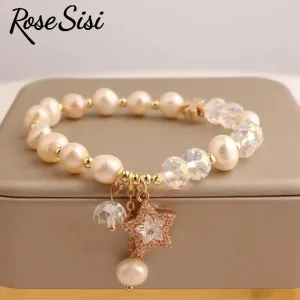 Rose sisi Korean Style fresh crystal bracelets personality star pendant charm bracelet for woman jewelry gift for girlfriend