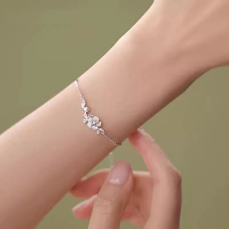 S925 Shell Camellia Bracelet