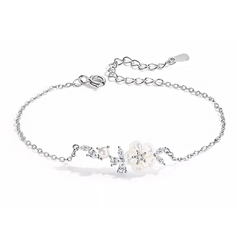 S925 Shell Camellia Bracelet