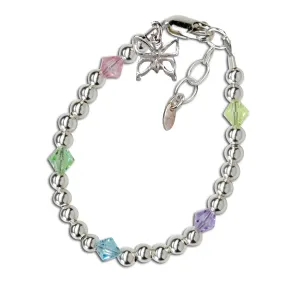 SALE! Sterling Silver Multi-color Butterfly Bracelet for Babies, Kids and Toddlers