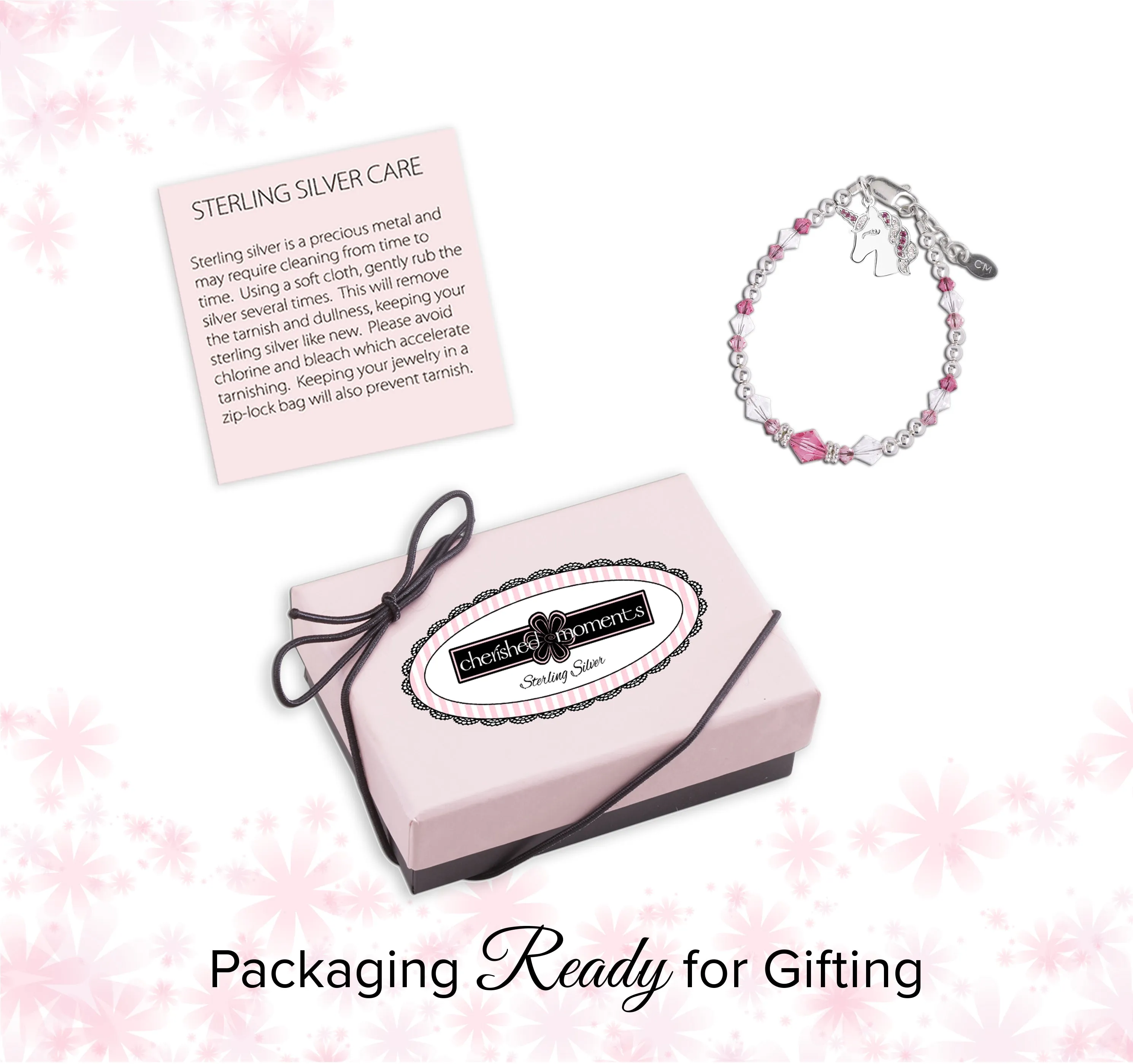 SALE! Unicorn (Pink) - Sterling Silver Unicorn Bracelet for Little Girls