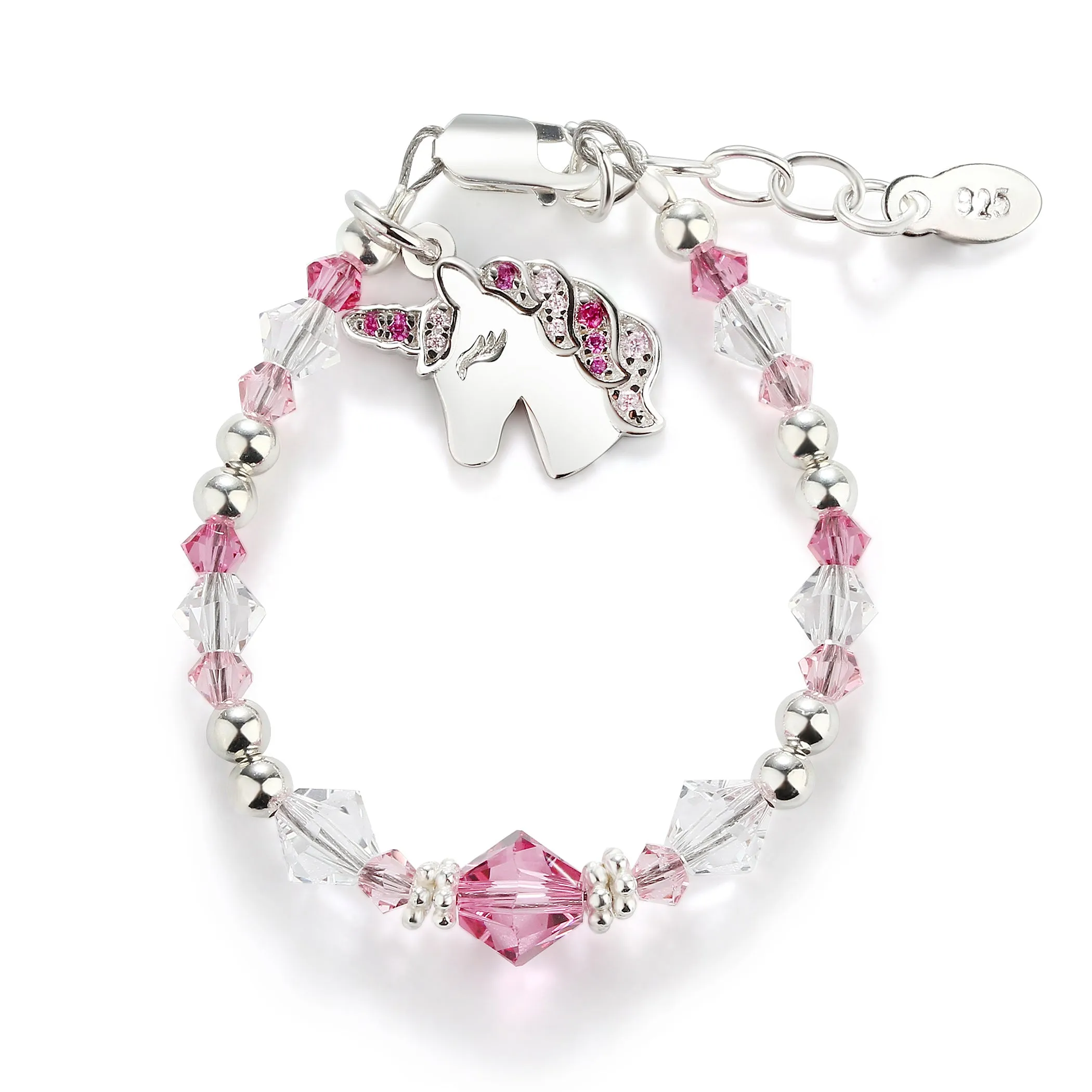 SALE! Unicorn (Pink) - Sterling Silver Unicorn Bracelet for Little Girls