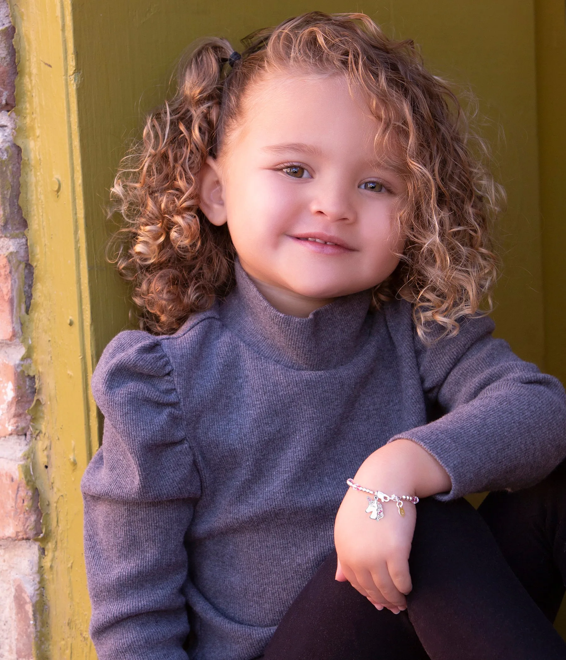 SALE! Unicorn (Pink) - Sterling Silver Unicorn Bracelet for Little Girls